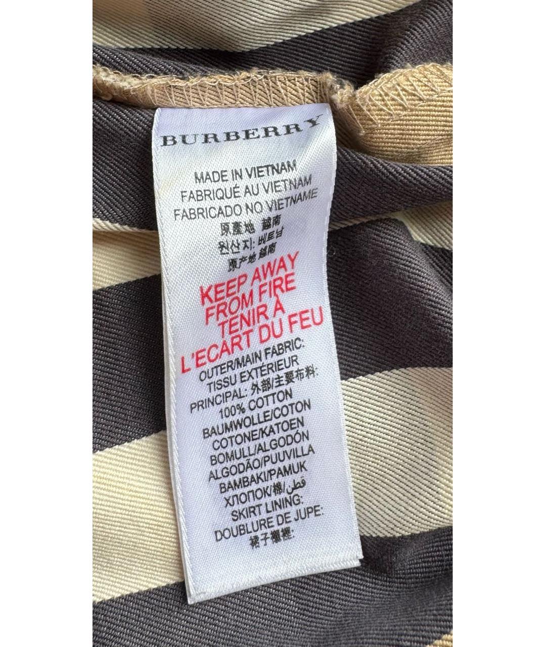 BURBERRY Мульти хлопковая юбка мини, фото 8