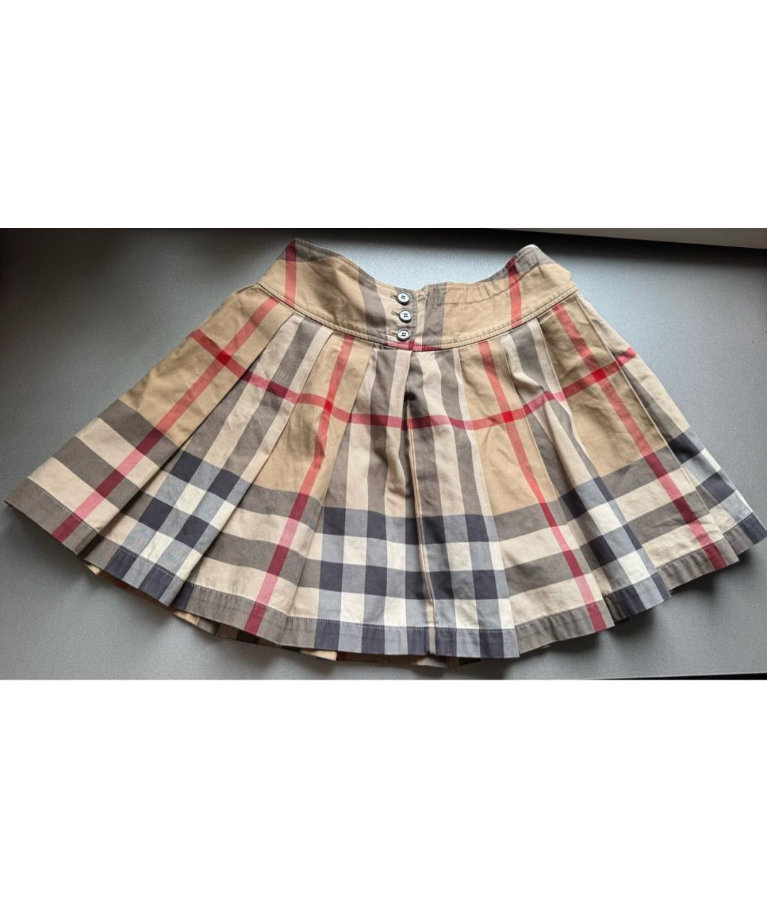 BURBERRY Мульти хлопковая юбка мини, фото 9