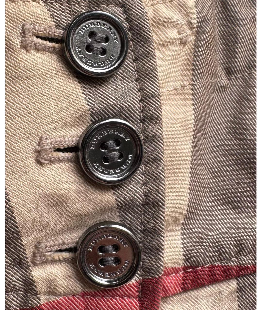 BURBERRY Мульти хлопковая юбка мини, фото 3