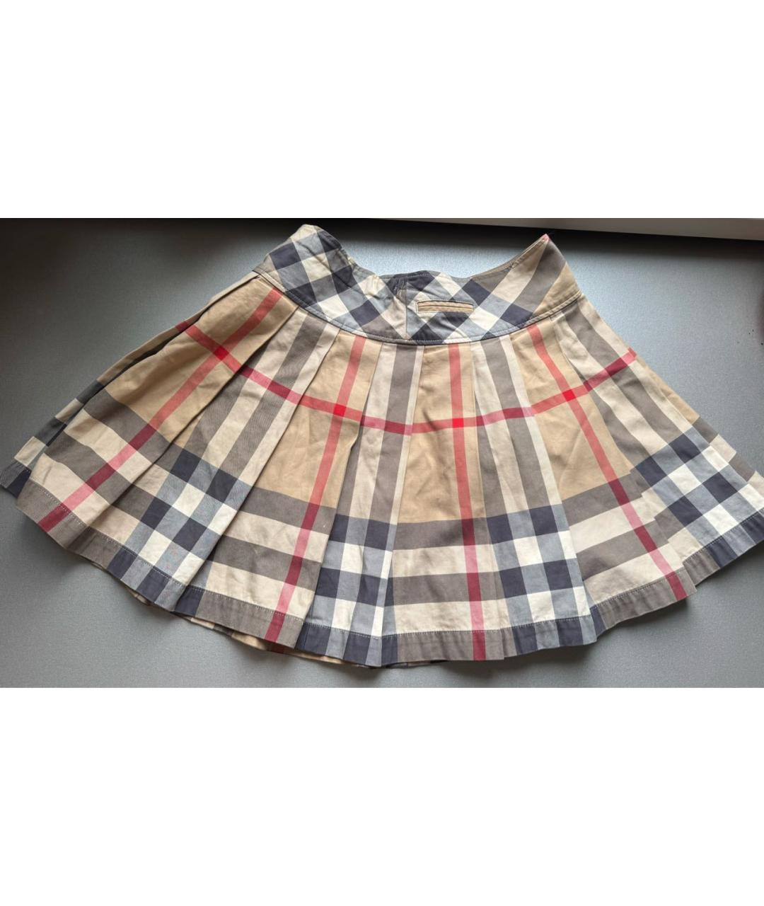 BURBERRY Мульти хлопковая юбка мини, фото 2