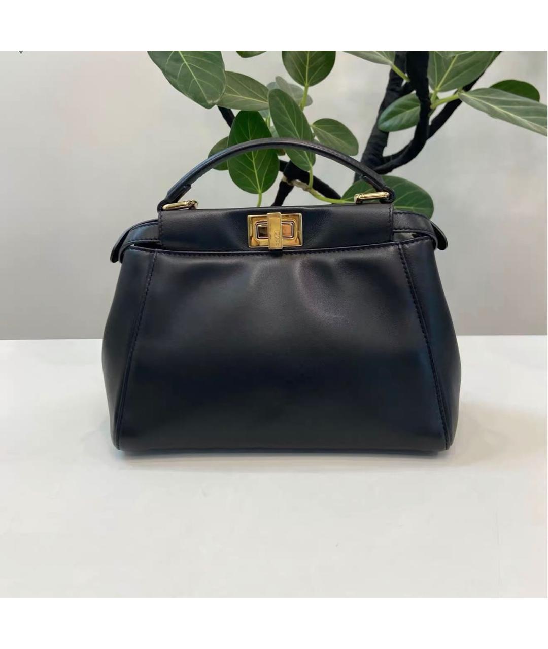 FENDI Черная кожаная сумка через плечо, фото 2