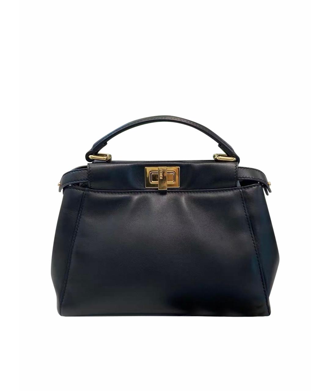 FENDI Черная кожаная сумка через плечо, фото 1