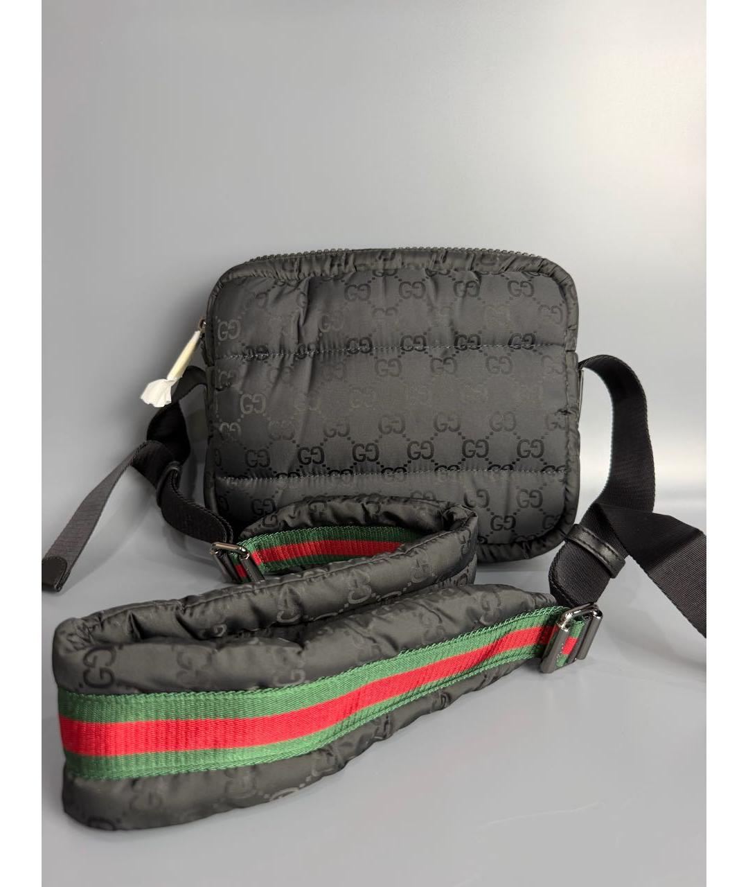 GUCCI Черная тканевая сумка на плечо, фото 4