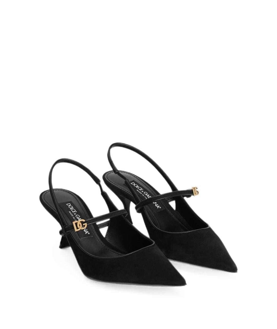 DOLCE&GABBANA Черные кожаные туфли, фото 3