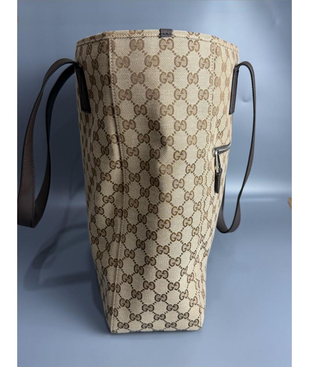 GUCCI Коричневая сумка тоут из канвы, фото 3