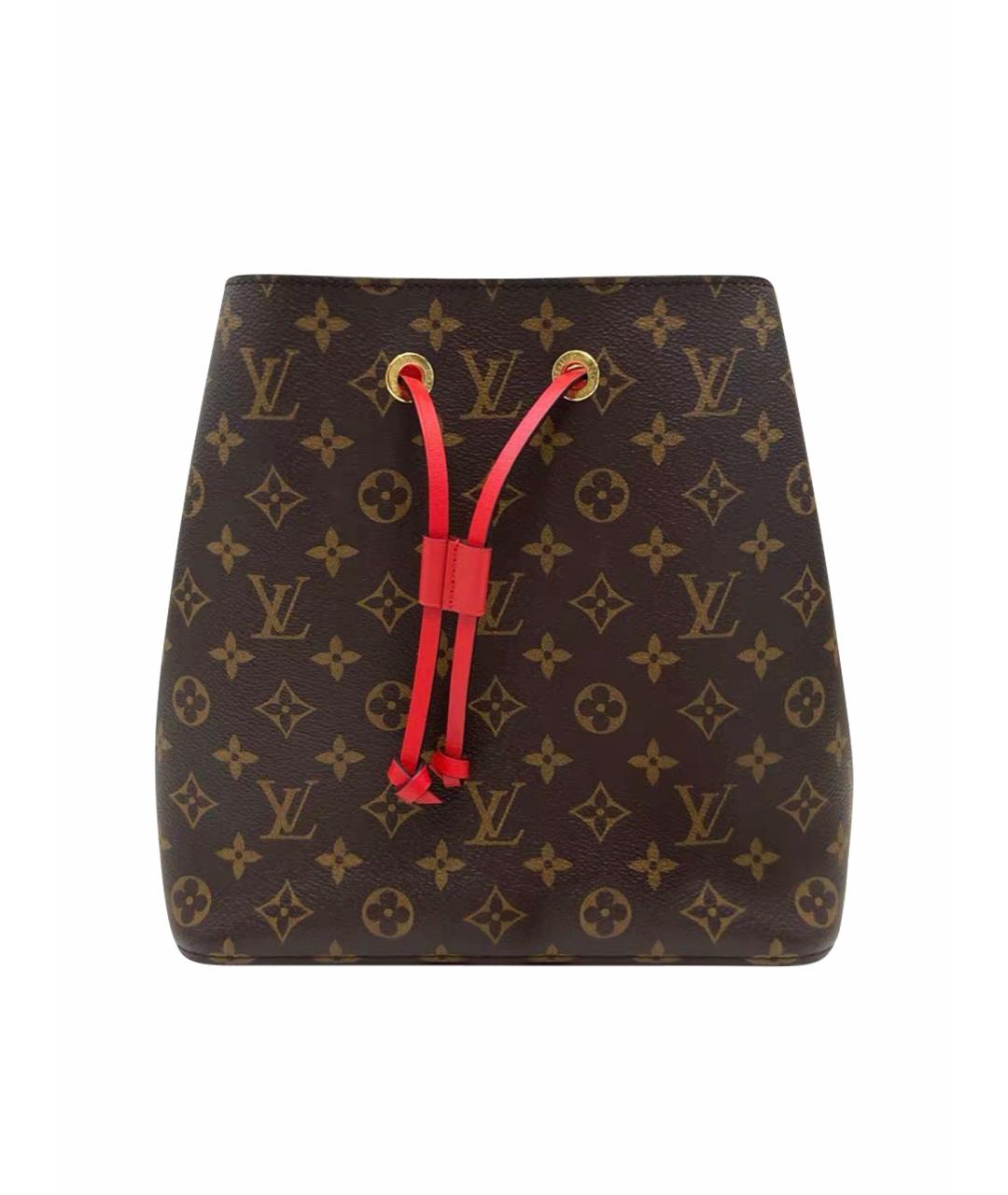 LOUIS VUITTON Красная кожаная сумка тоут, фото 1