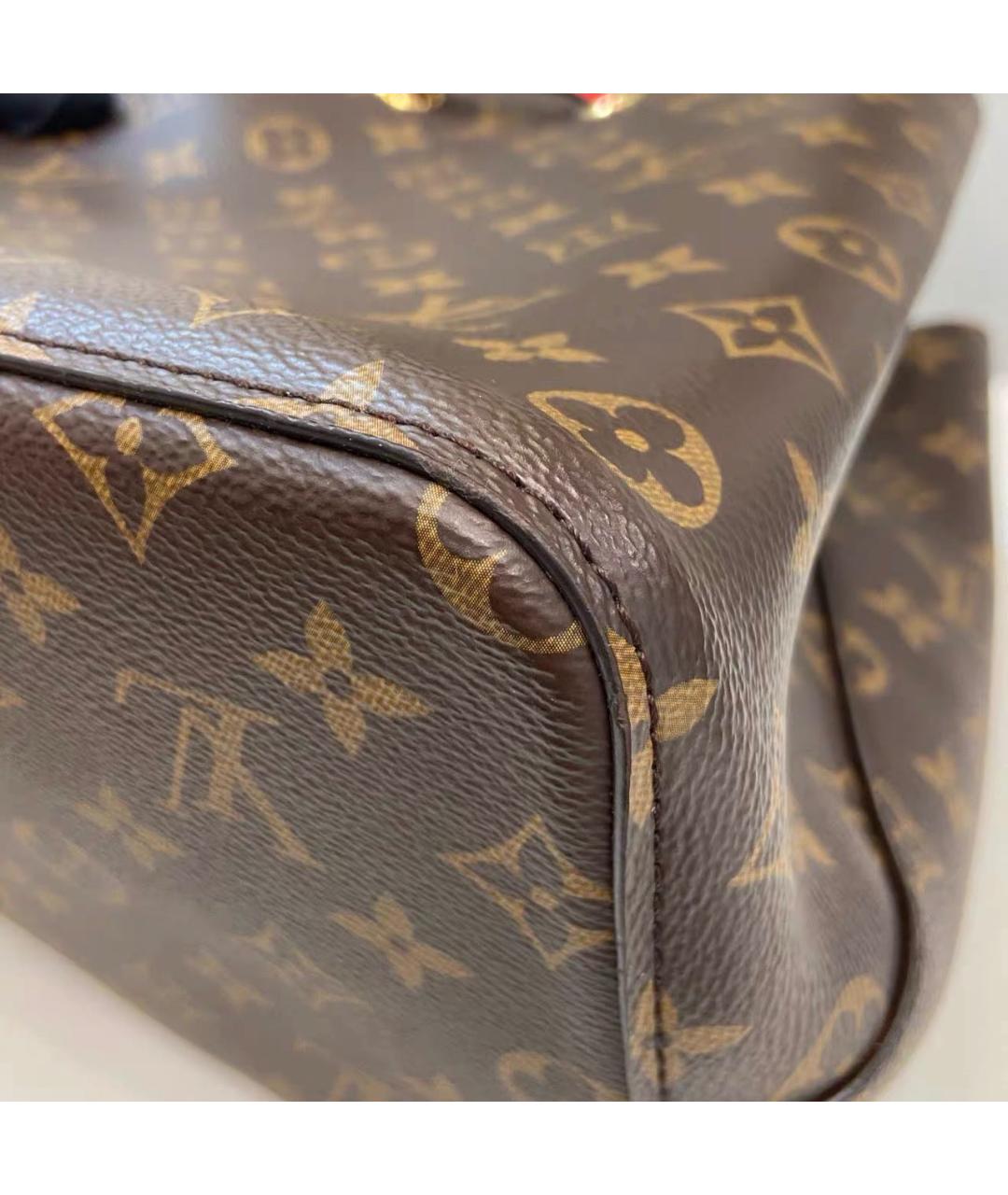 LOUIS VUITTON Красная кожаная сумка тоут, фото 6