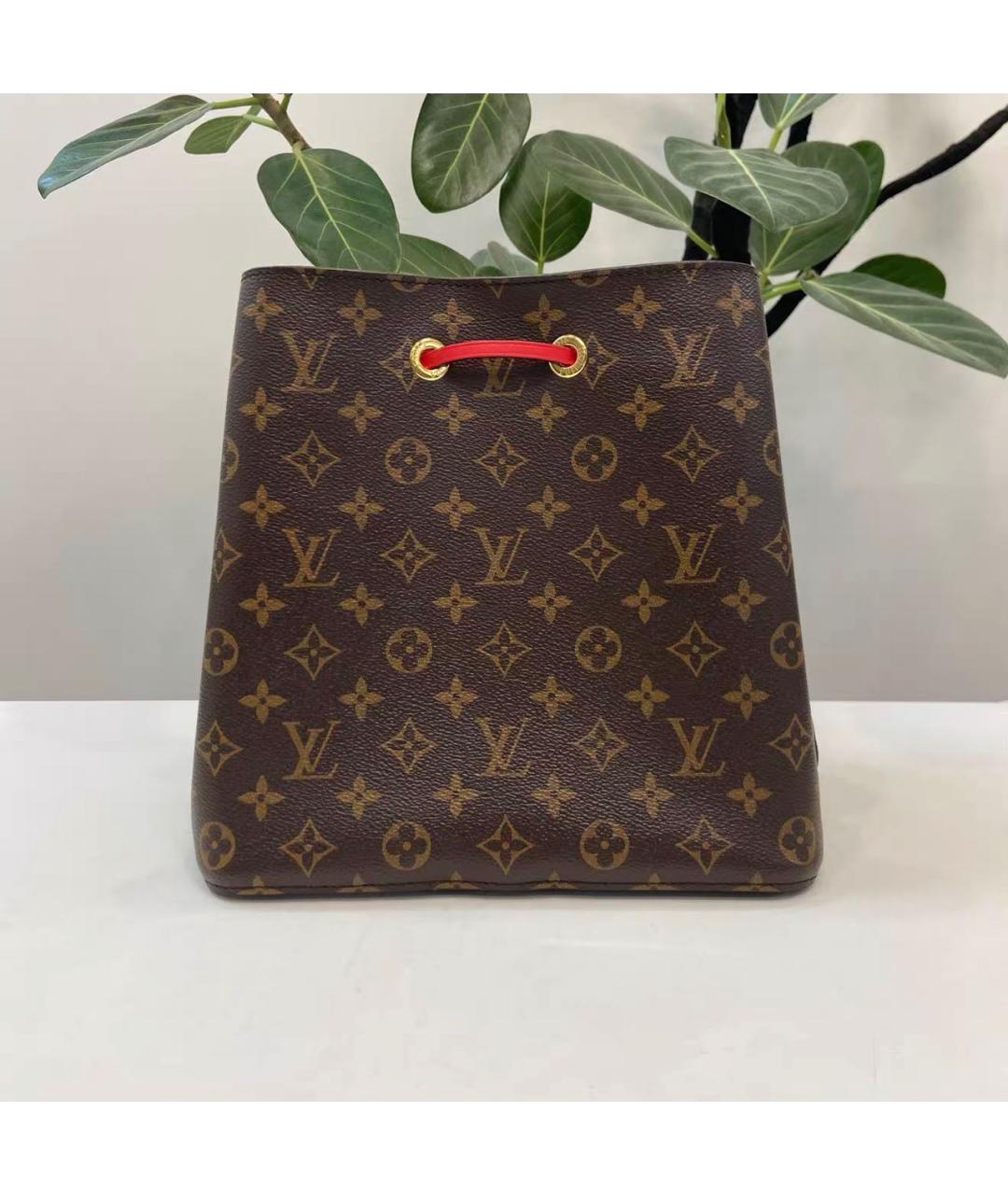 LOUIS VUITTON Красная кожаная сумка тоут, фото 2