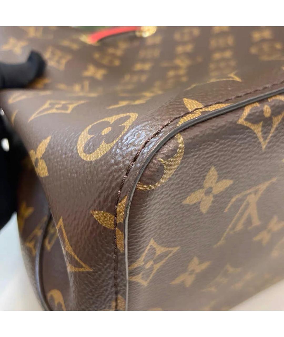 LOUIS VUITTON Красная кожаная сумка тоут, фото 5