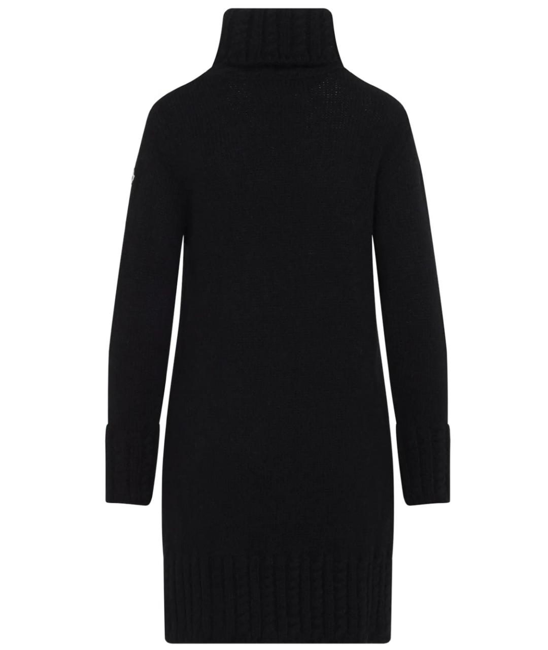 MONCLER Черное шерстяное повседневное платье, фото 2