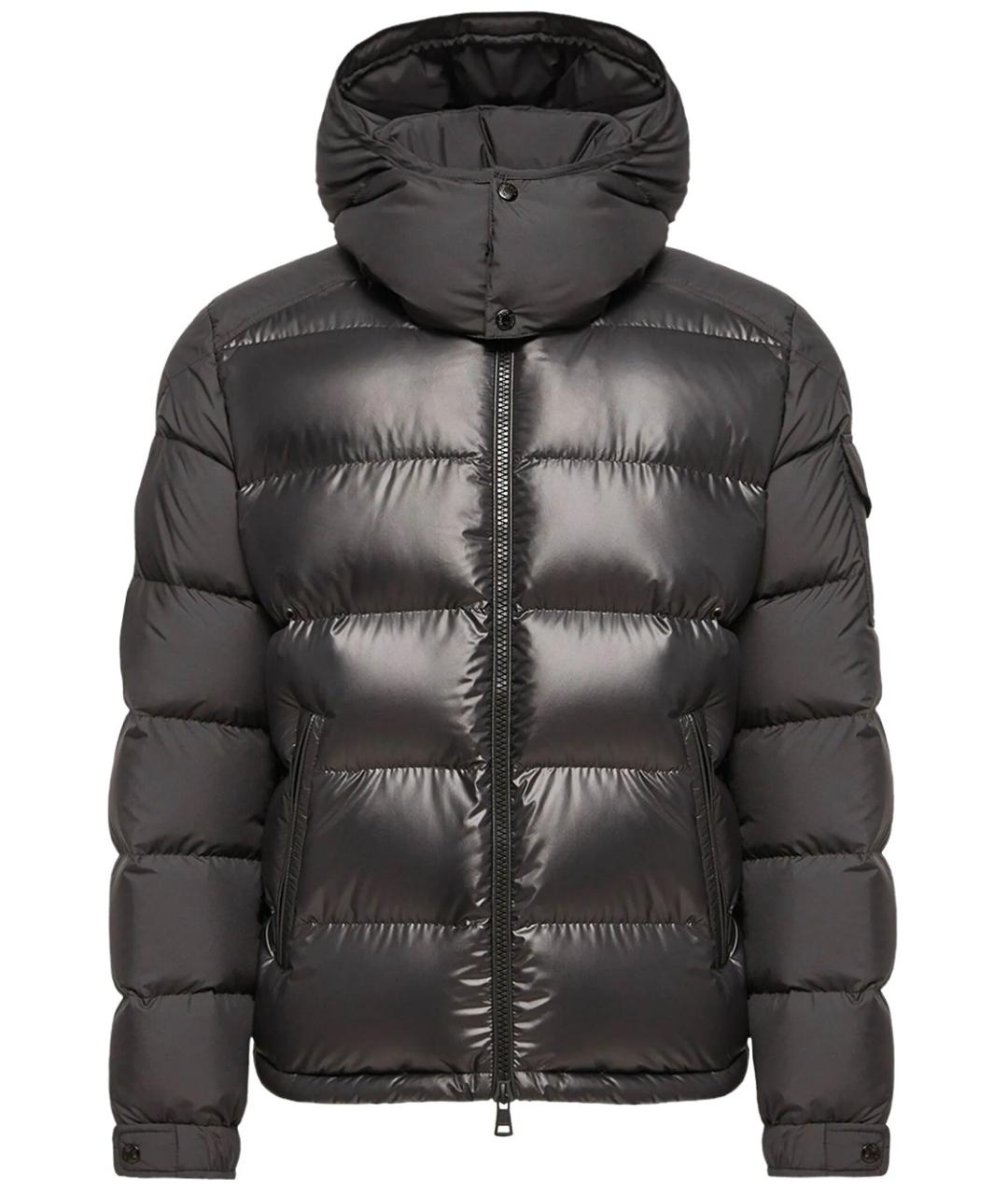 MONCLER Черный полиэстеровый пуховик, фото 1