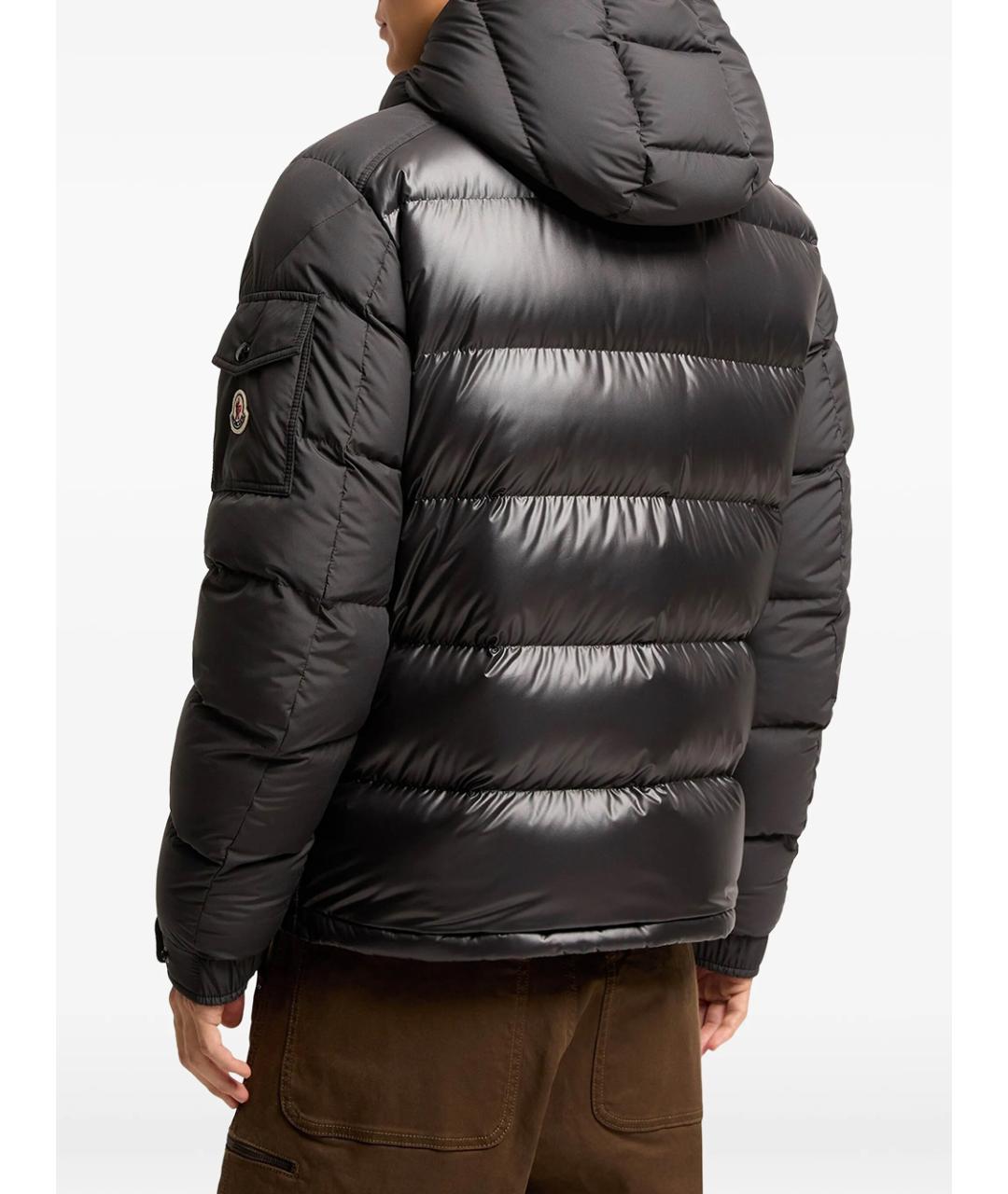 MONCLER Черный полиэстеровый пуховик, фото 3