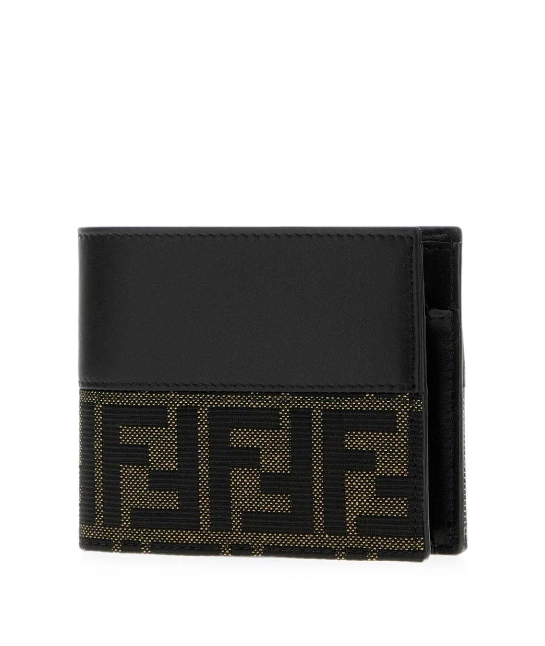 FENDI Черный кожаный кошелек, фото 3
