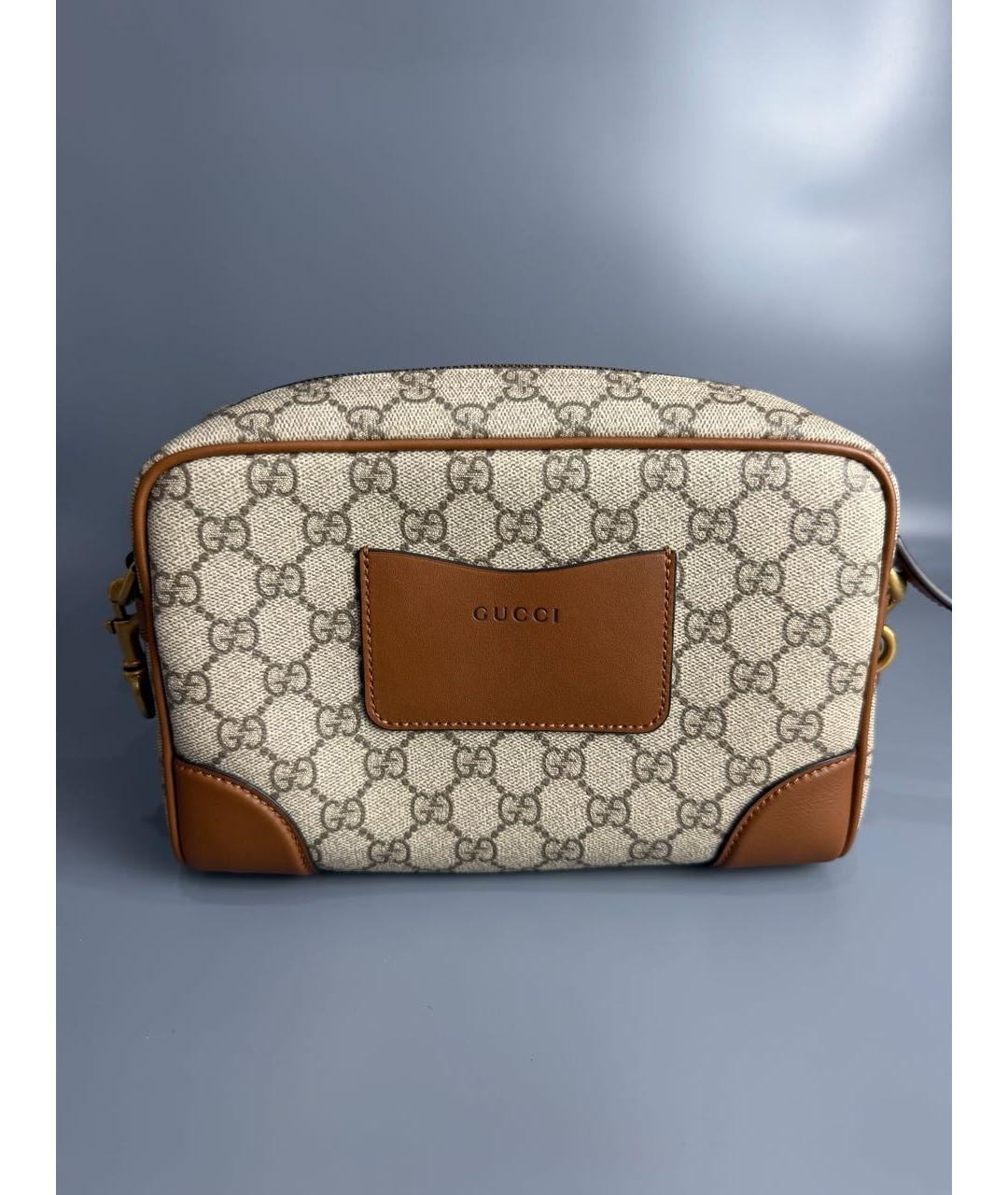 GUCCI Коричневая кожаная сумка на плечо, фото 9