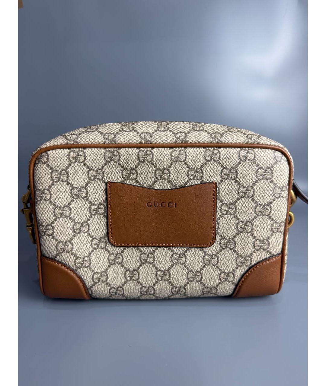 GUCCI Коричневая кожаная сумка на плечо, фото 2