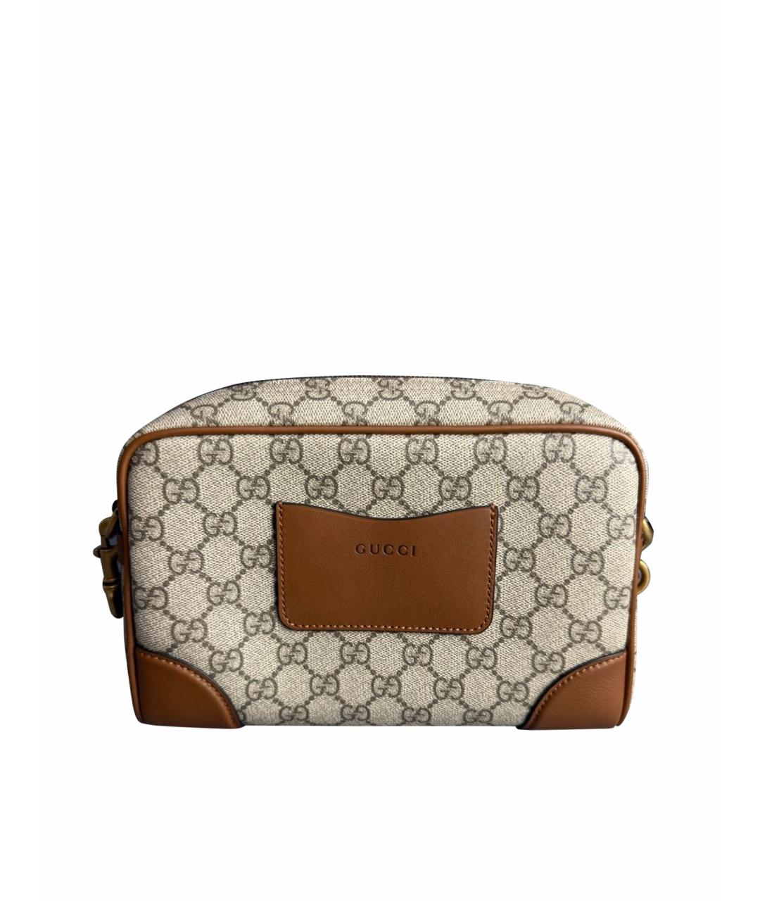 GUCCI Коричневая кожаная сумка на плечо, фото 1