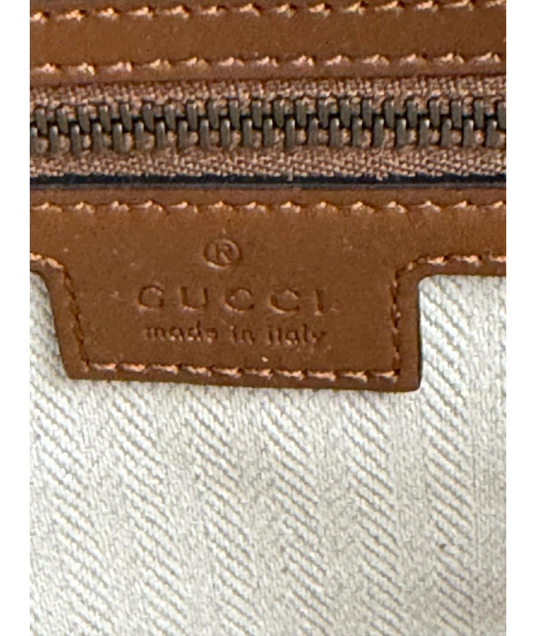 GUCCI Коричневая кожаная сумка на плечо, фото 6