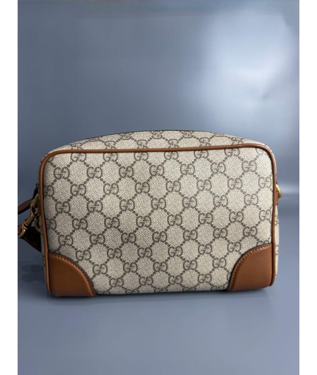GUCCI Коричневая кожаная сумка на плечо, фото 4