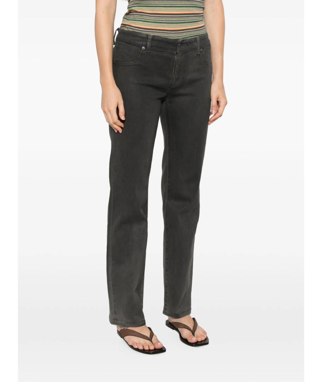 7 FOR ALL MANKIND Серые хлопковые прямые джинсы, фото 2
