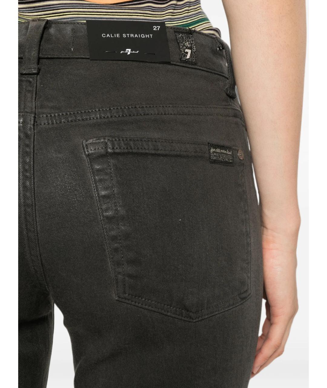 7 FOR ALL MANKIND Серые хлопковые прямые джинсы, фото 3