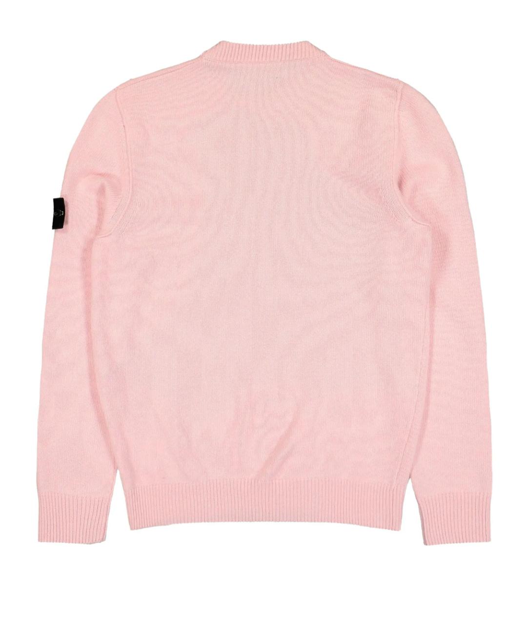 STONE ISLAND Розовый шерстяной джемпер / свитер, фото 3