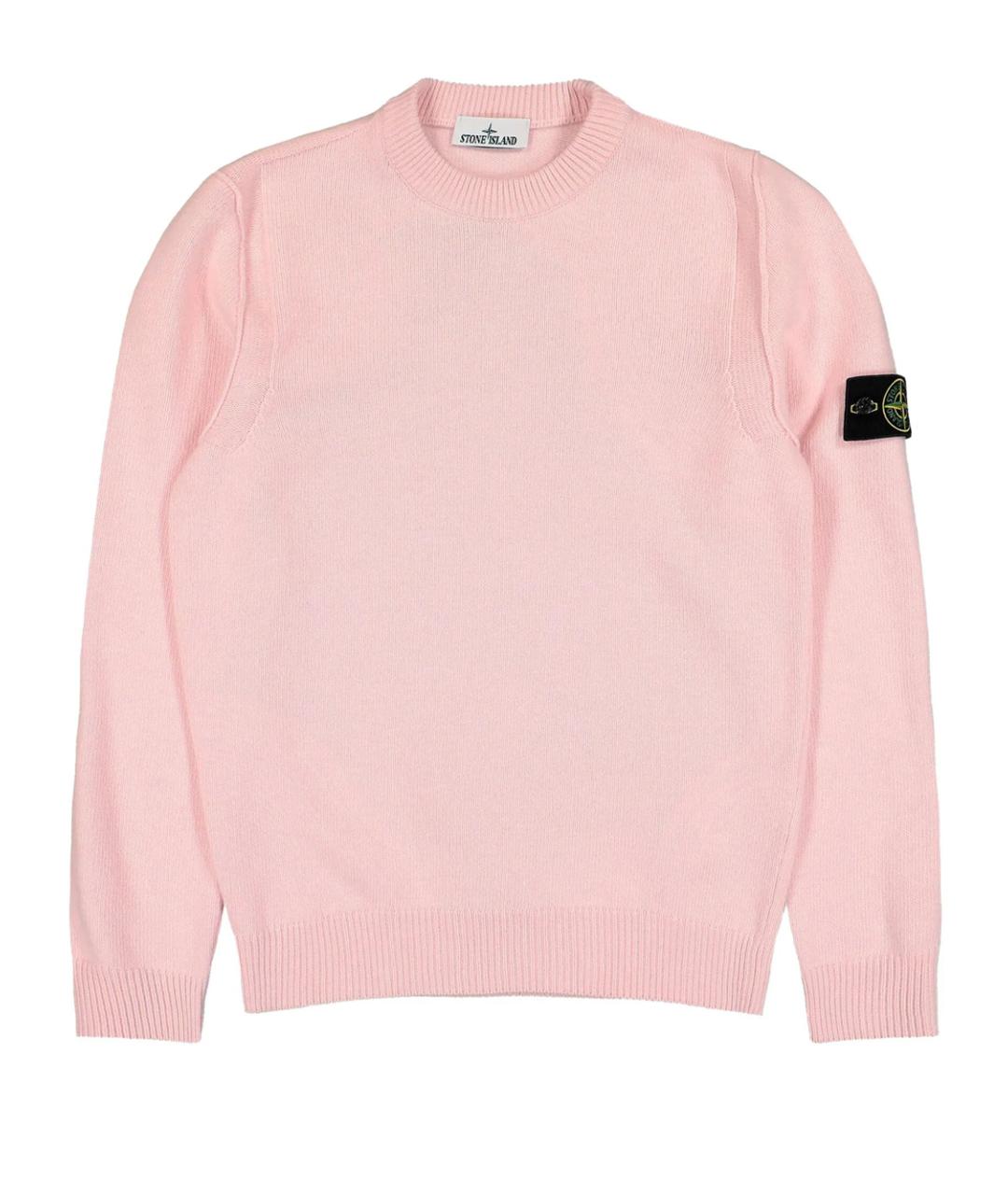 STONE ISLAND Розовый шерстяной джемпер / свитер, фото 1