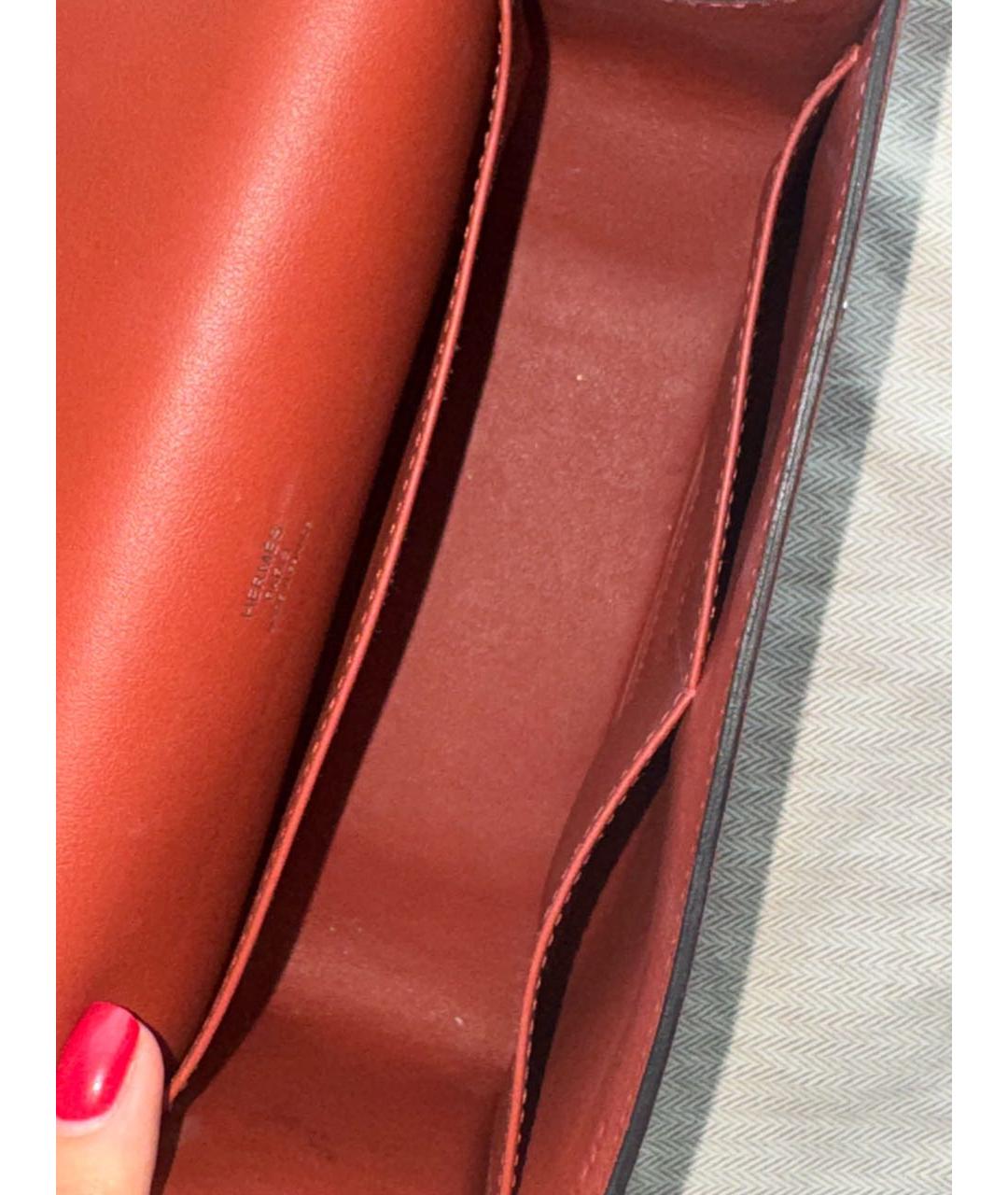 HERMES Коричневая кожаная сумка через плечо, фото 4