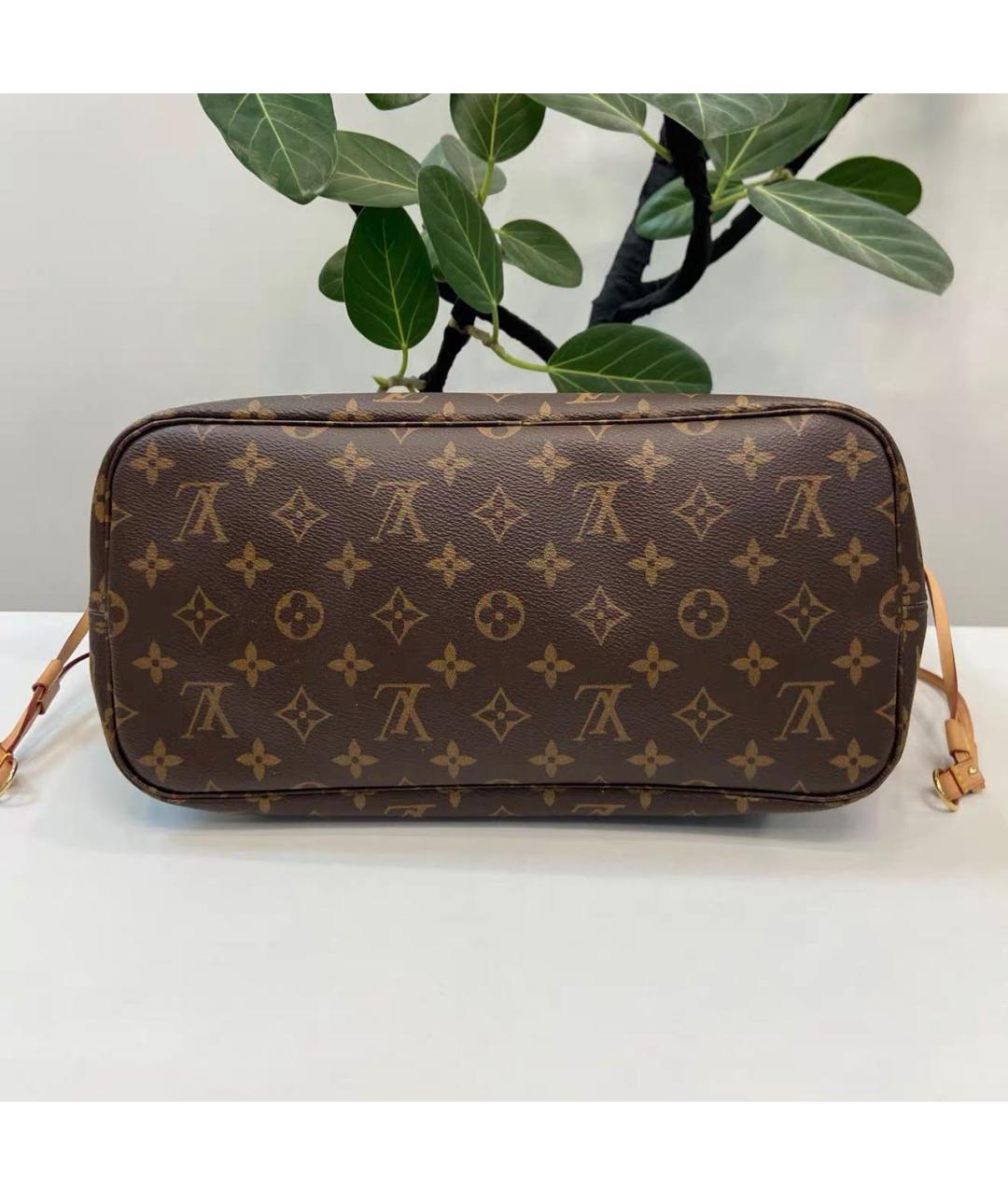 LOUIS VUITTON Коричневая кожаная сумка тоут, фото 7