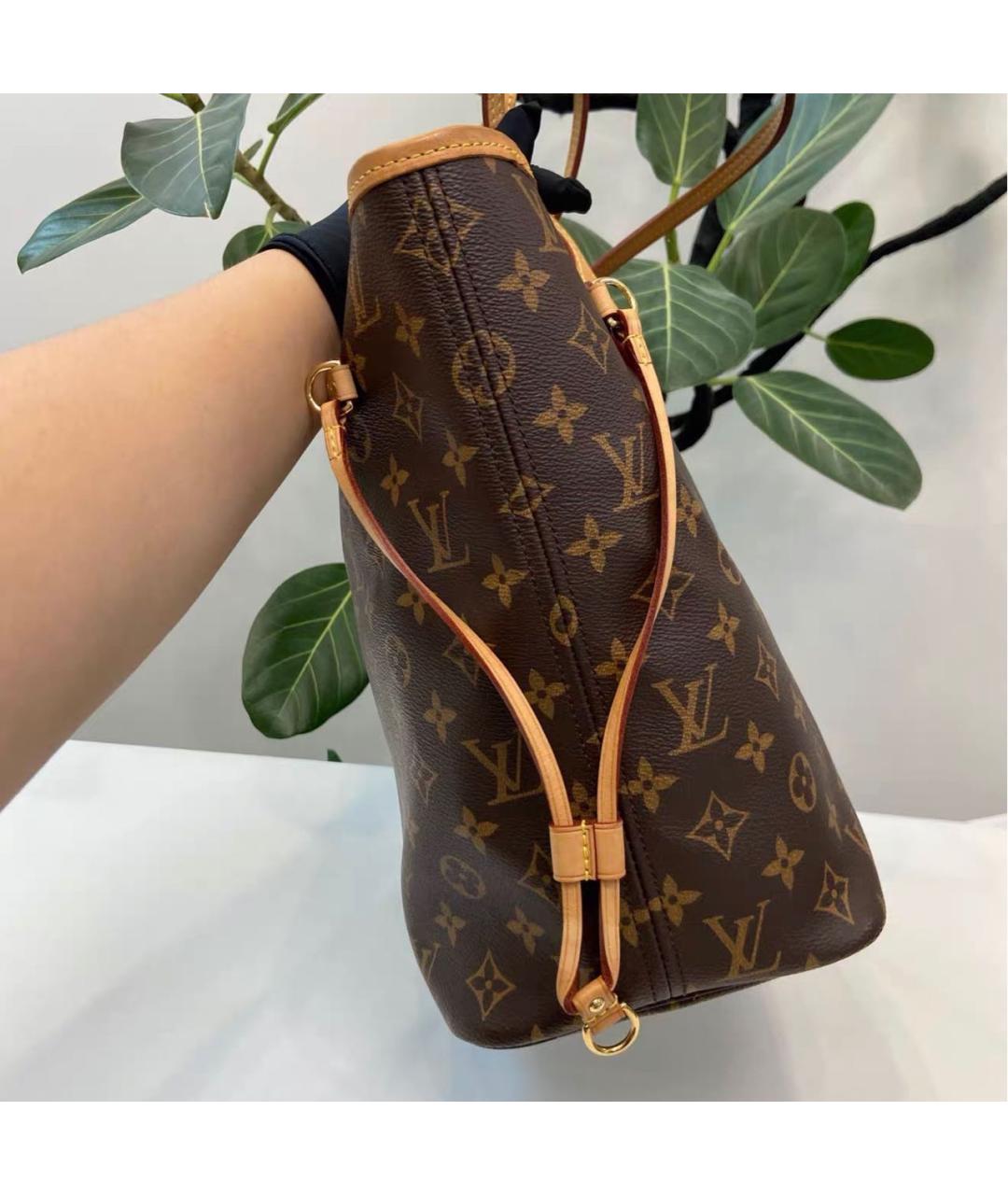 LOUIS VUITTON Коричневая кожаная сумка тоут, фото 3