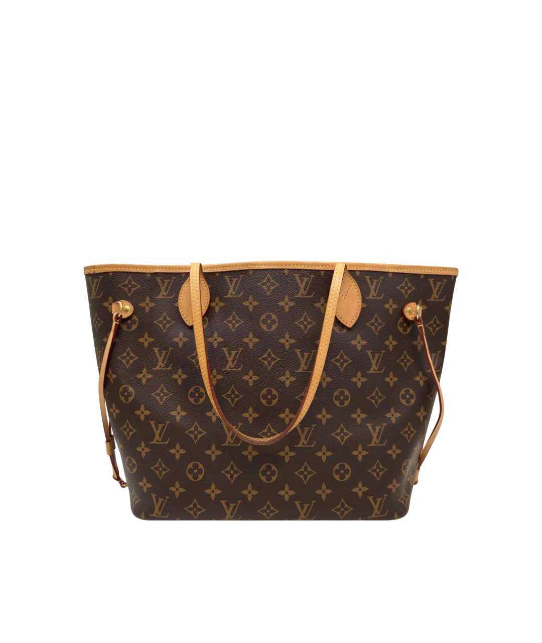 LOUIS VUITTON Коричневая кожаная сумка тоут, фото 9