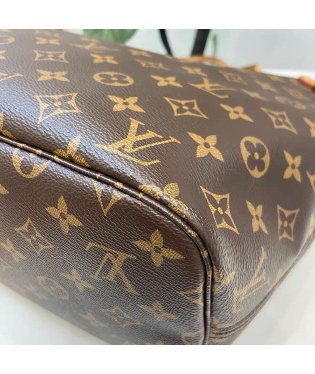 LOUIS VUITTON Коричневая кожаная сумка тоут, фото 6