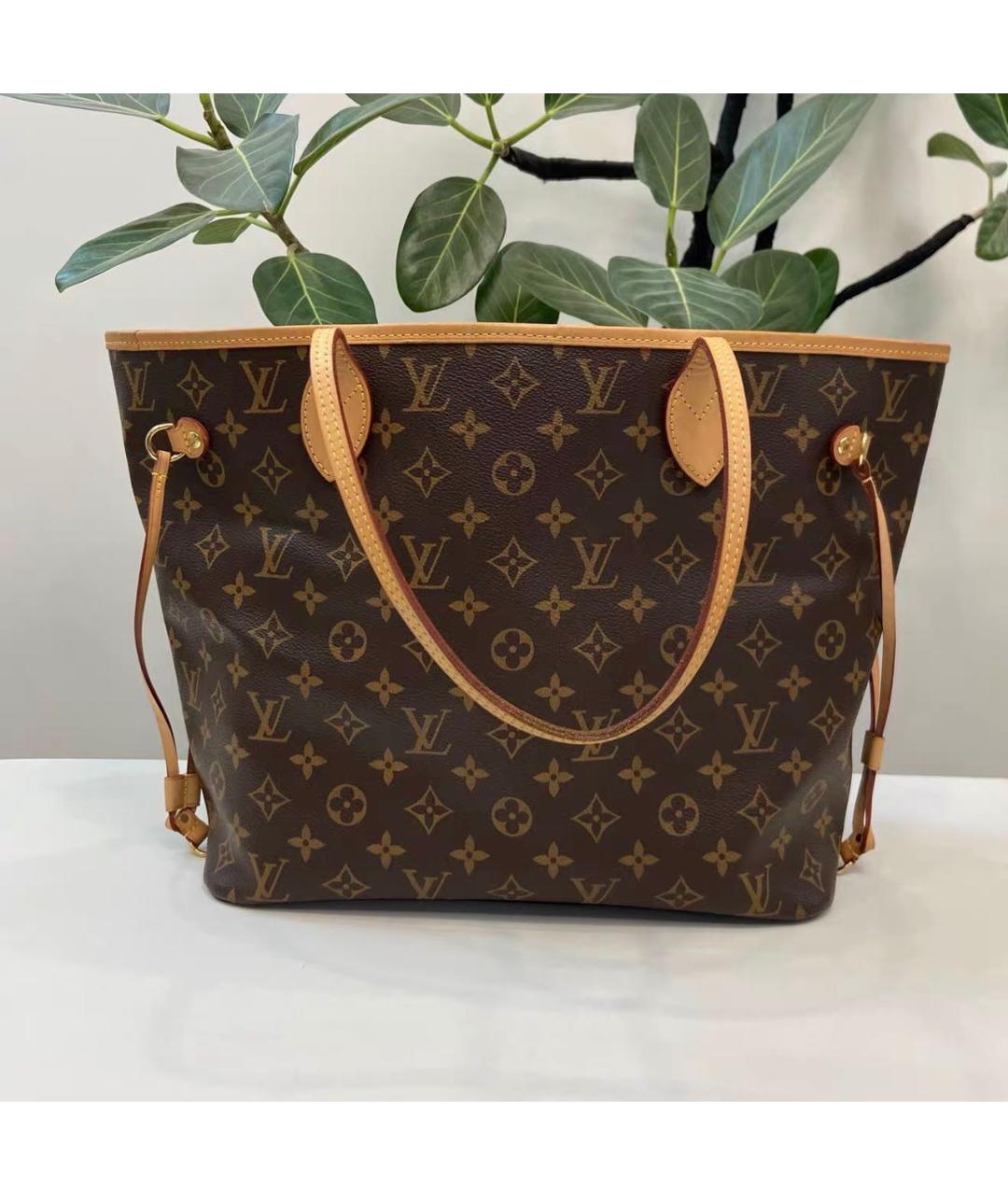 LOUIS VUITTON Коричневая кожаная сумка тоут, фото 2
