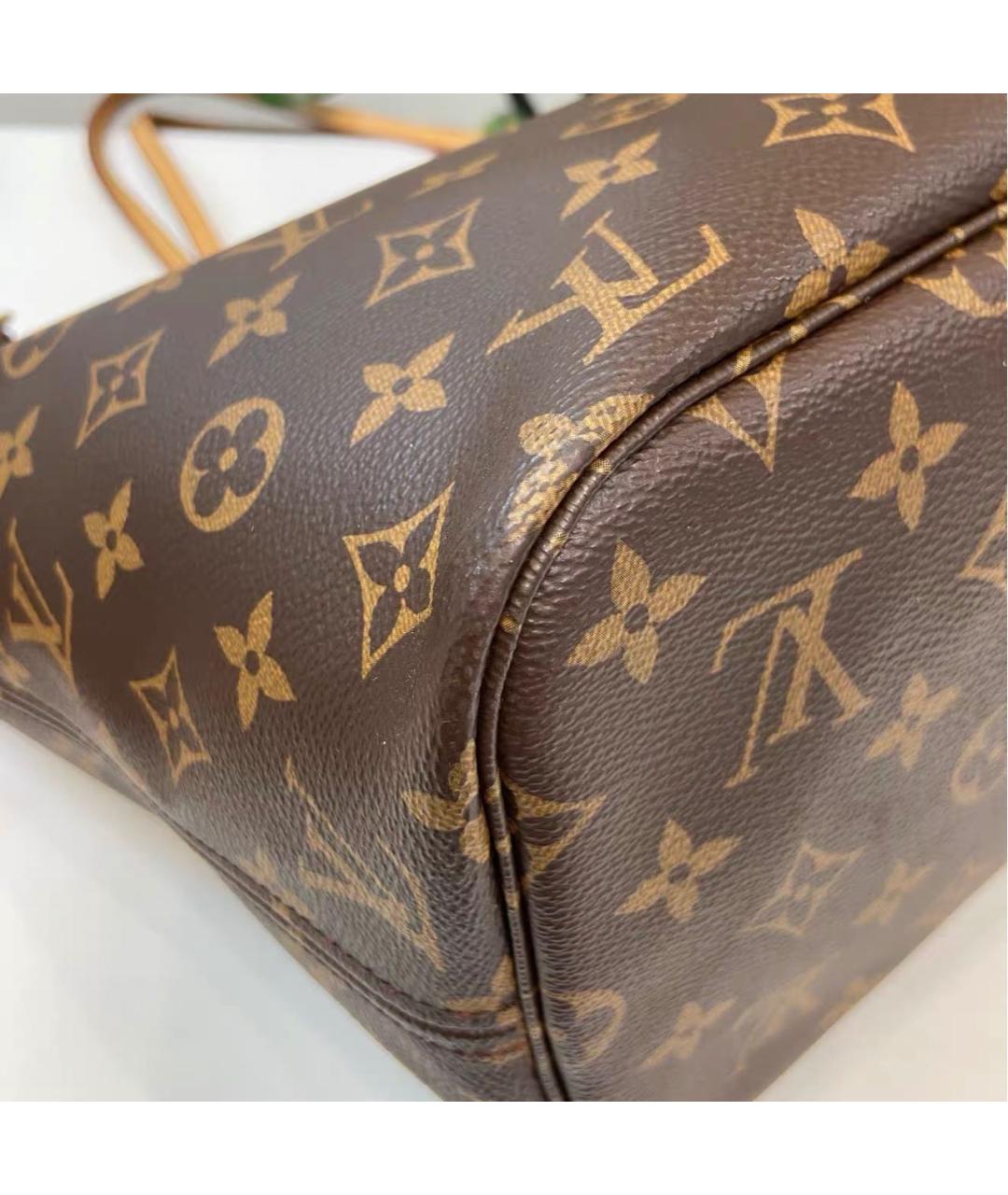 LOUIS VUITTON Коричневая кожаная сумка тоут, фото 5