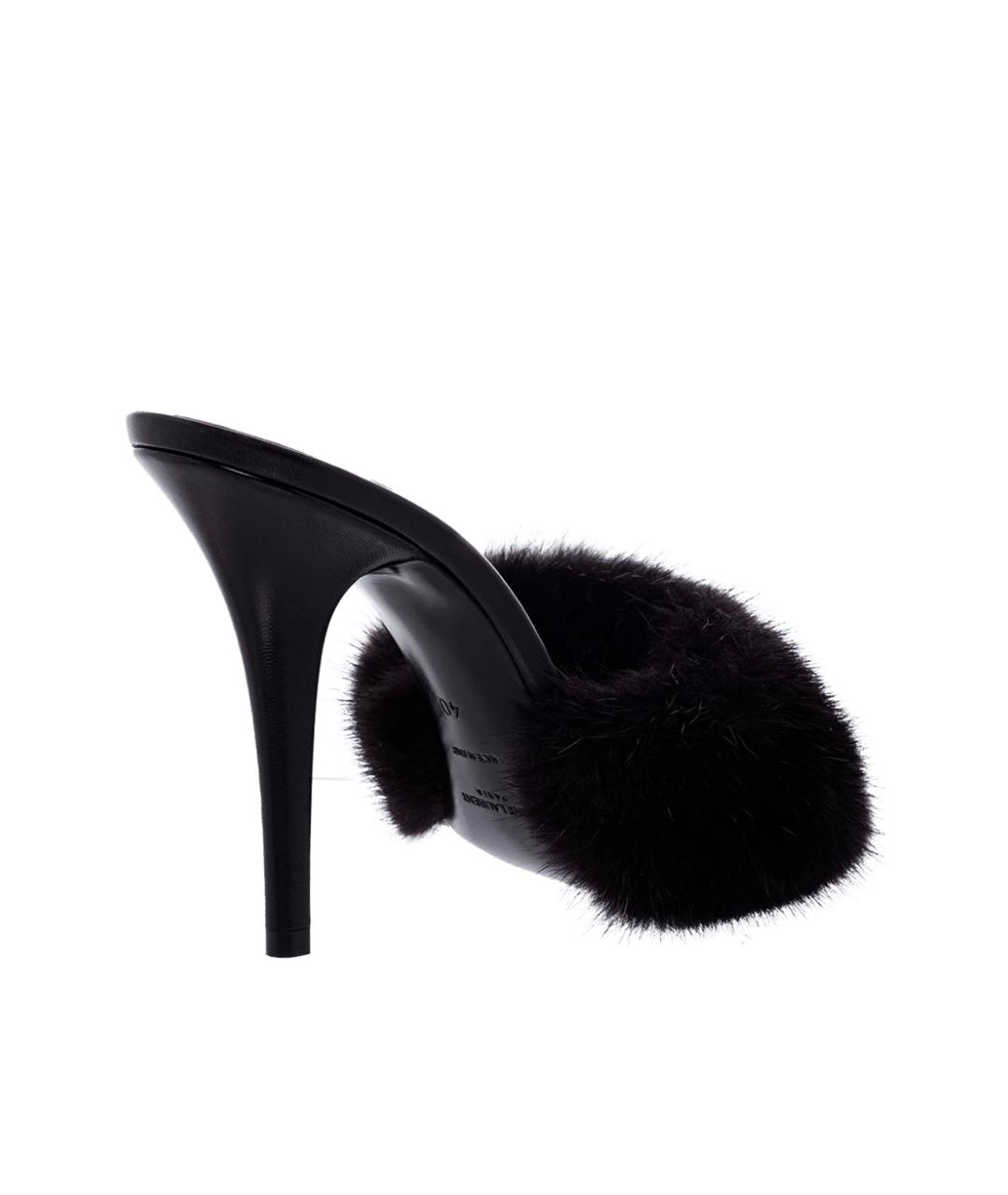 SAINT LAURENT Черные мюли, фото 5