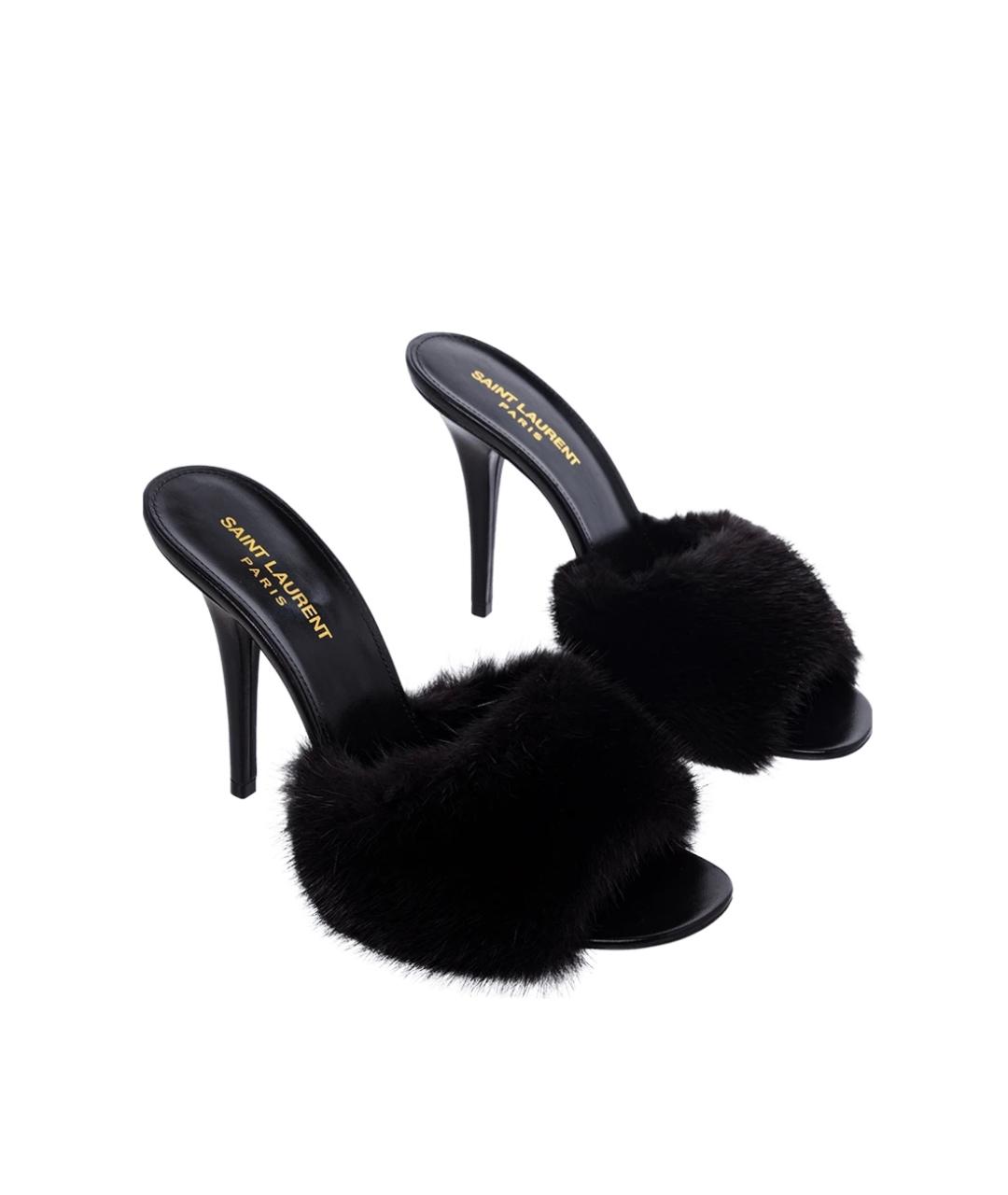 SAINT LAURENT Черные мюли, фото 4