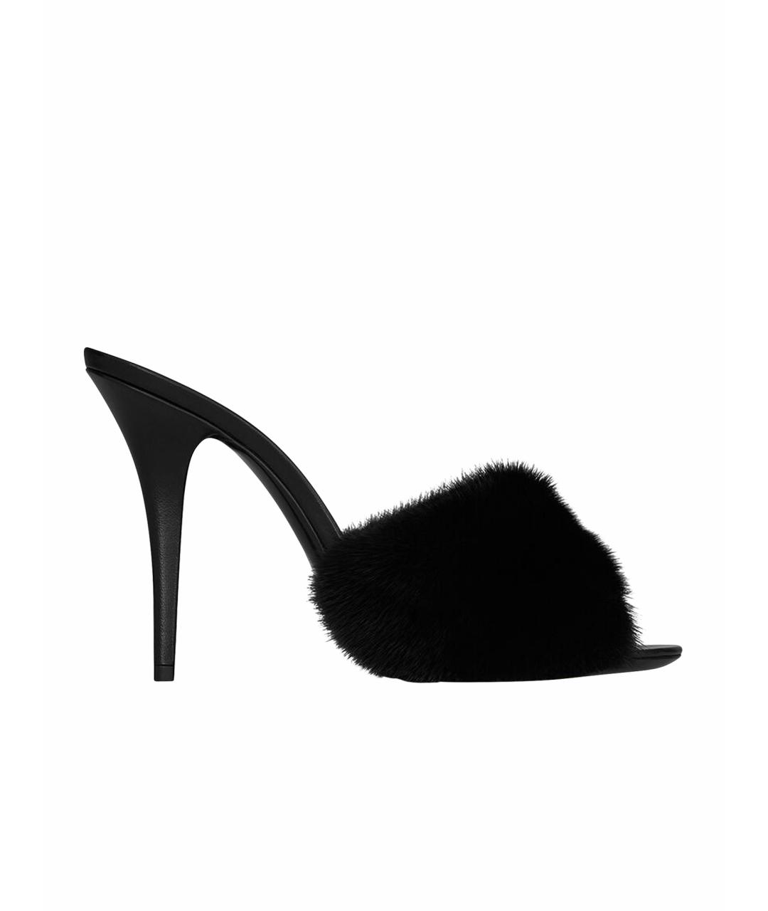 SAINT LAURENT Черные мюли, фото 1