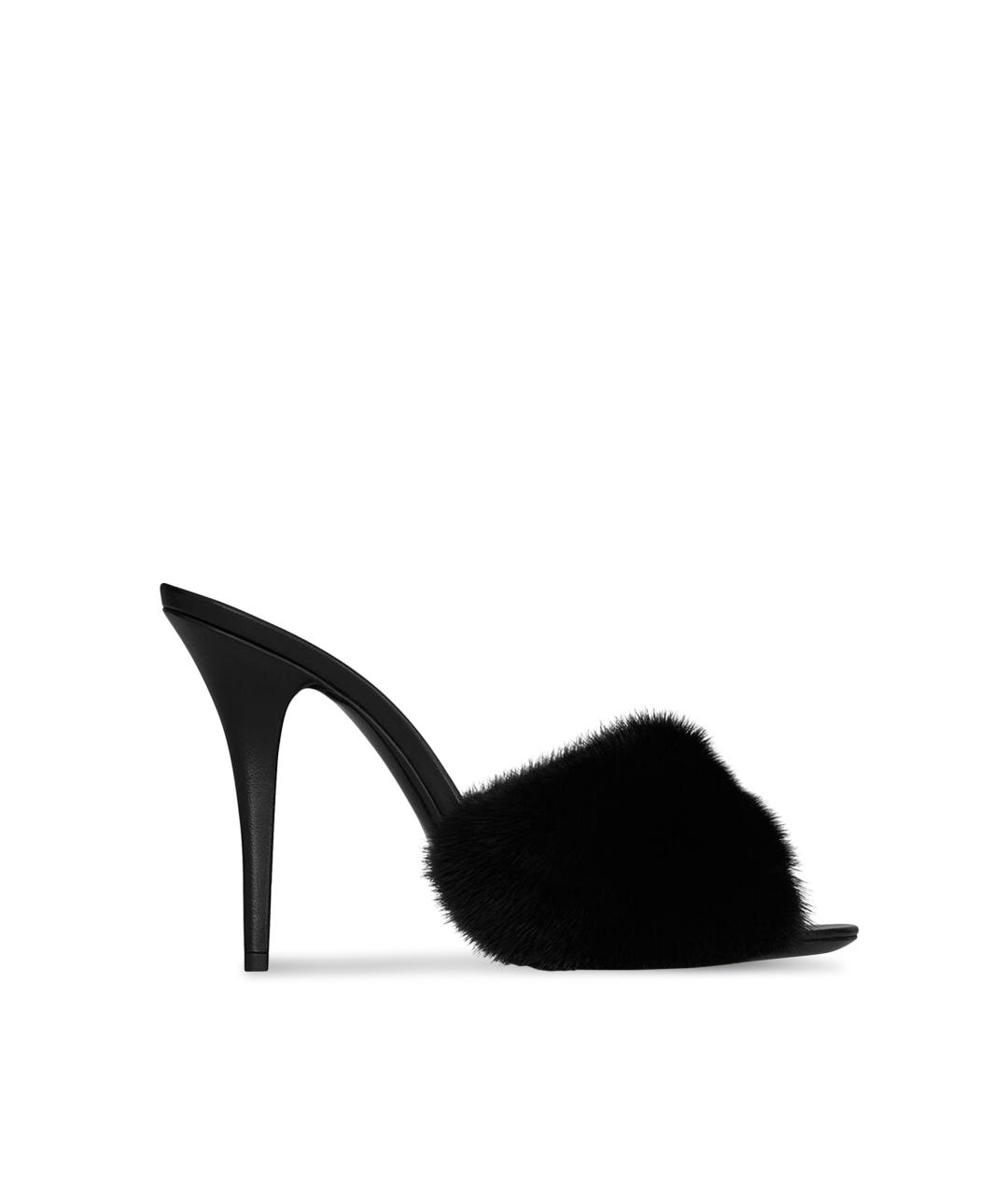 SAINT LAURENT Черные мюли, фото 6