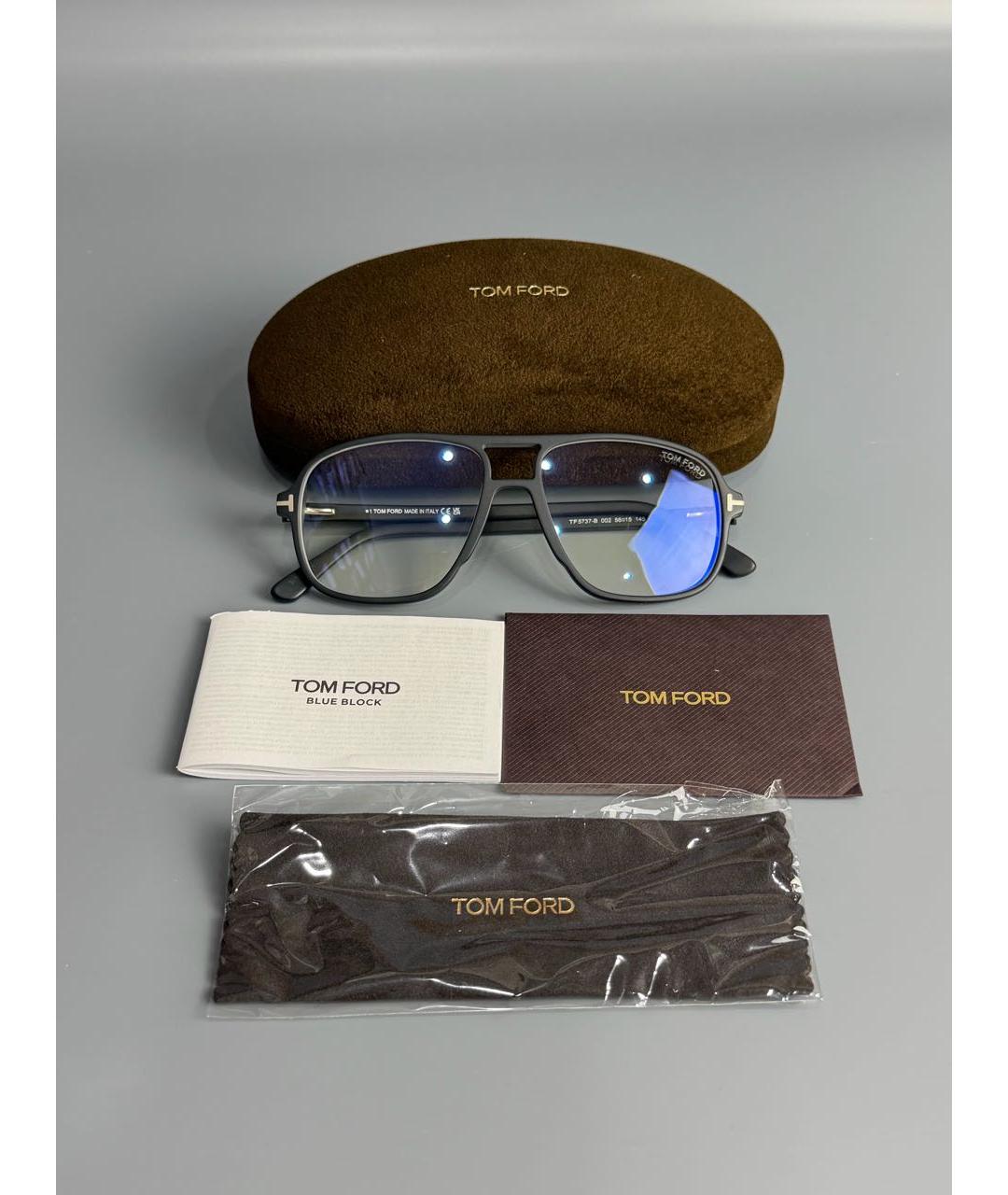 TOM FORD Черные пластиковые солнцезащитные очки, фото 5