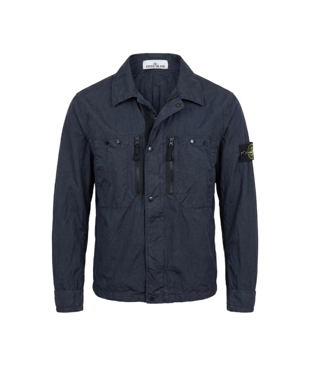 STONE ISLAND Темно-синяя полиамидовая куртка, фото 1