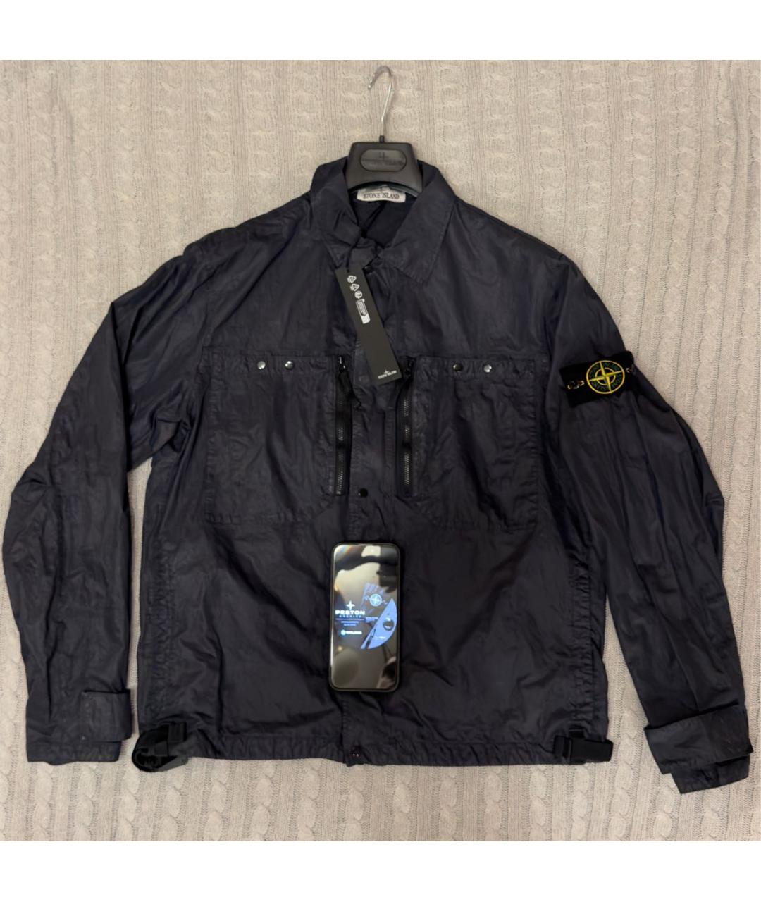 STONE ISLAND Темно-синяя полиамидовая куртка, фото 3