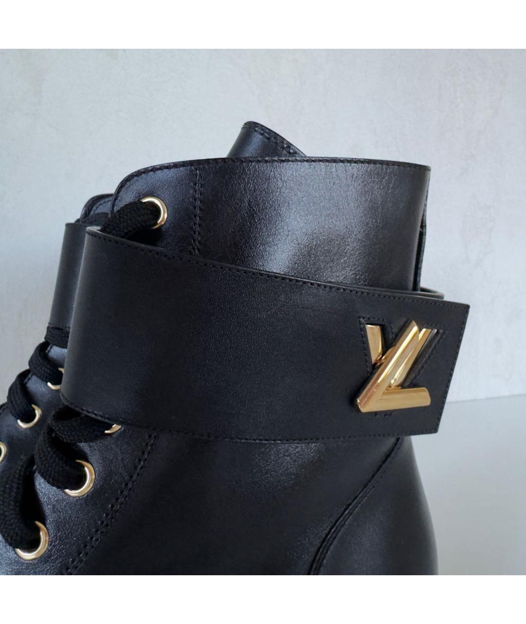 LOUIS VUITTON Черные кожаные ботильоны, фото 5