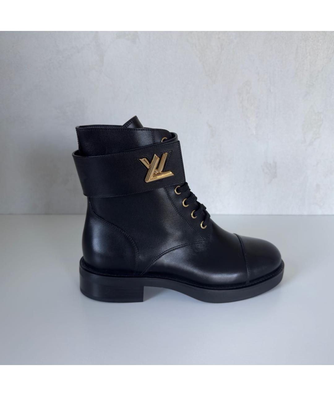 LOUIS VUITTON Черные кожаные ботильоны, фото 8
