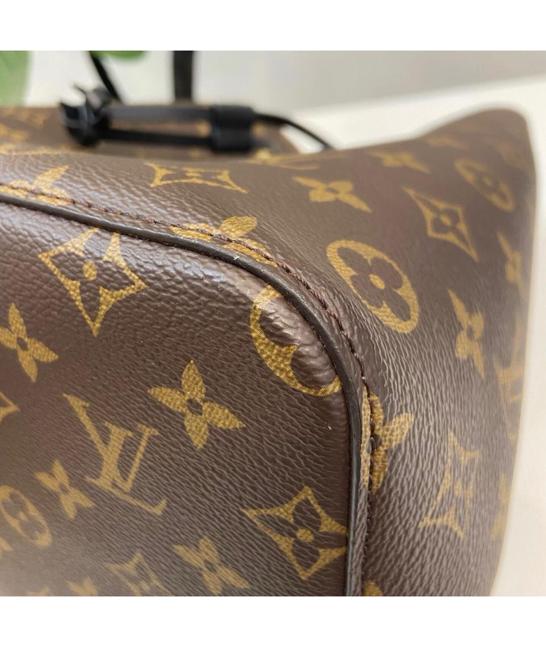 LOUIS VUITTON Черная кожаная сумка тоут, фото 6