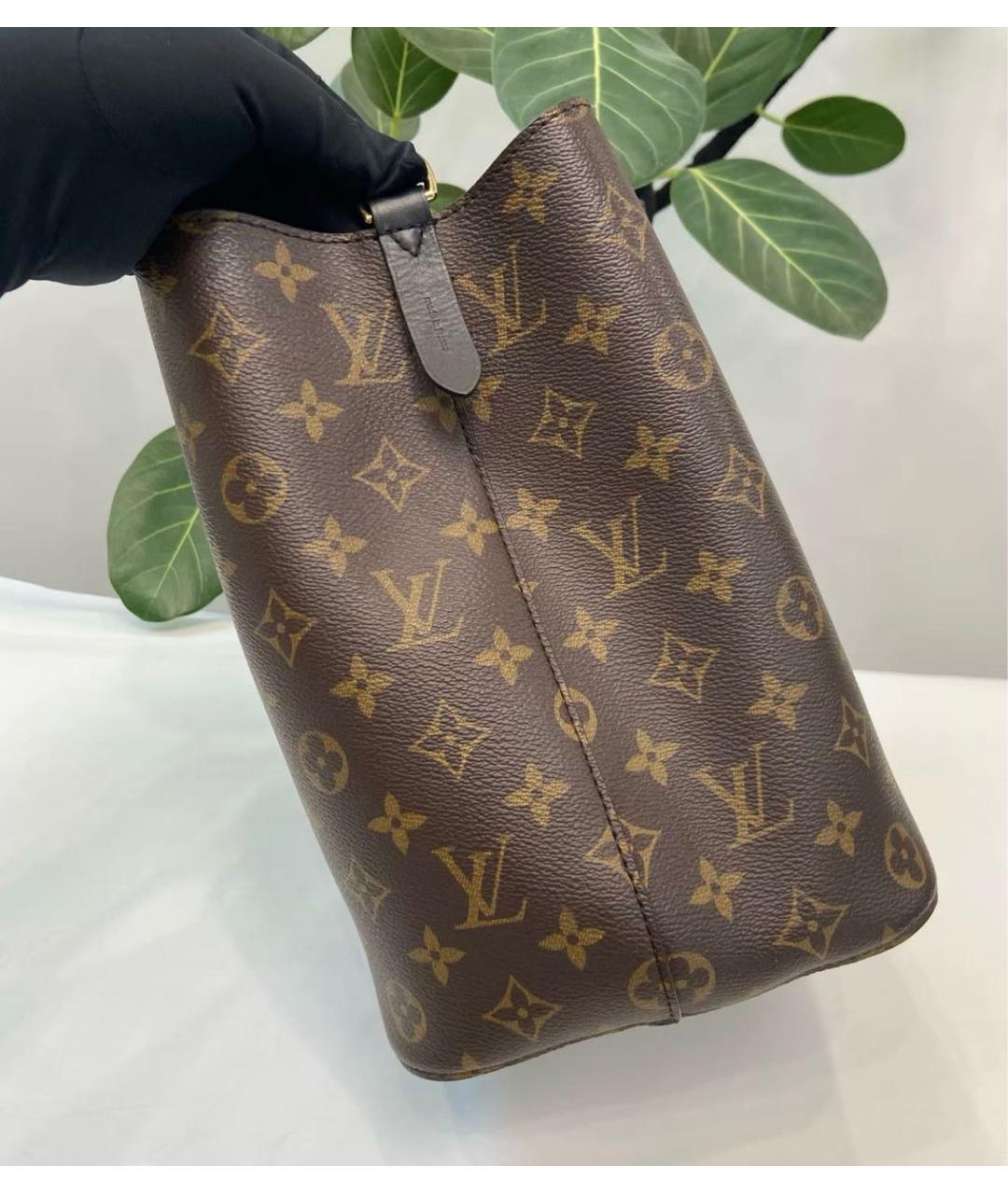 LOUIS VUITTON Черная кожаная сумка тоут, фото 4
