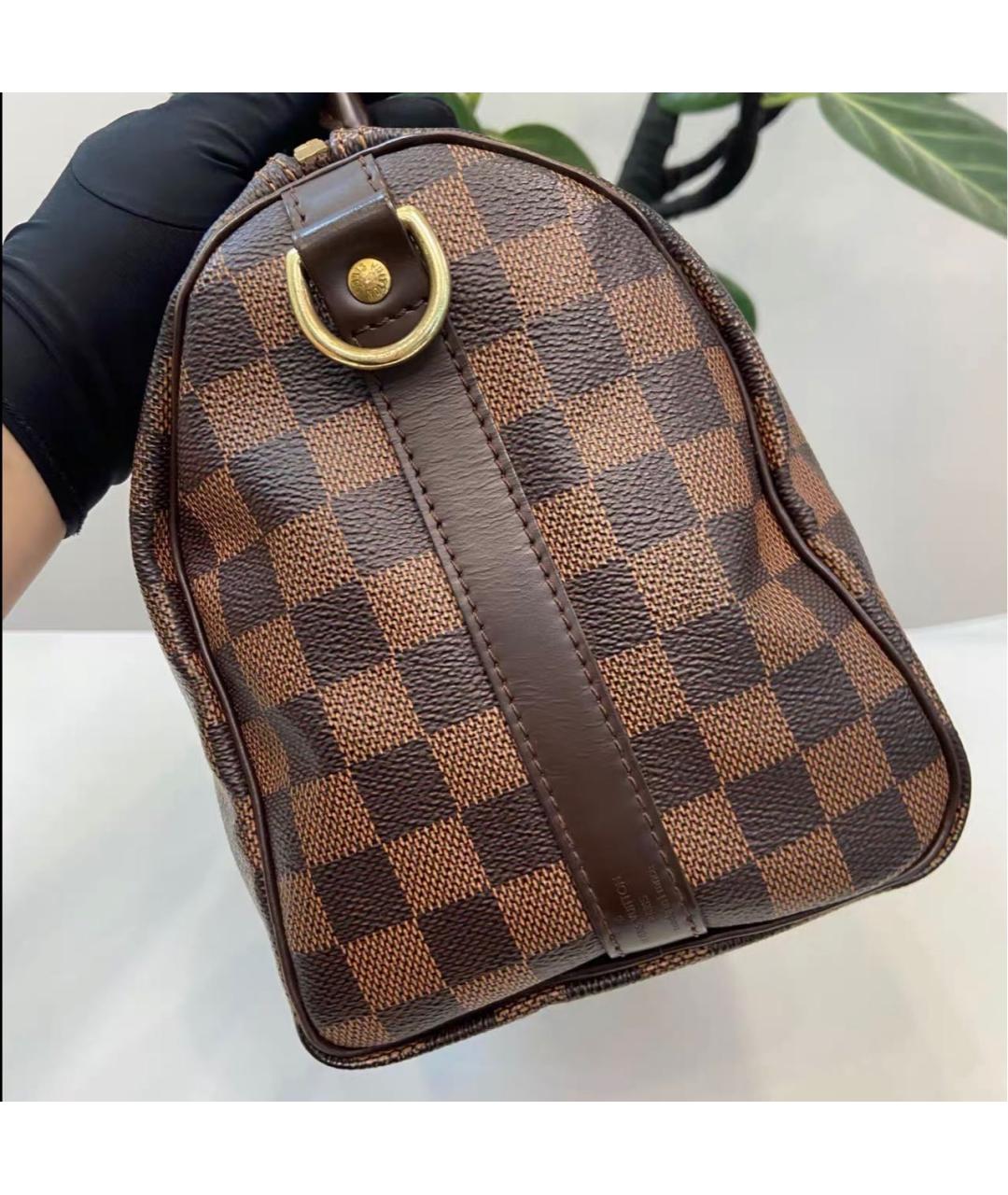 LOUIS VUITTON Коричневая кожаная сумка через плечо, фото 3