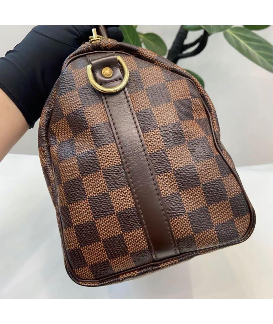 LOUIS VUITTON Коричневая кожаная сумка через плечо, фото 4