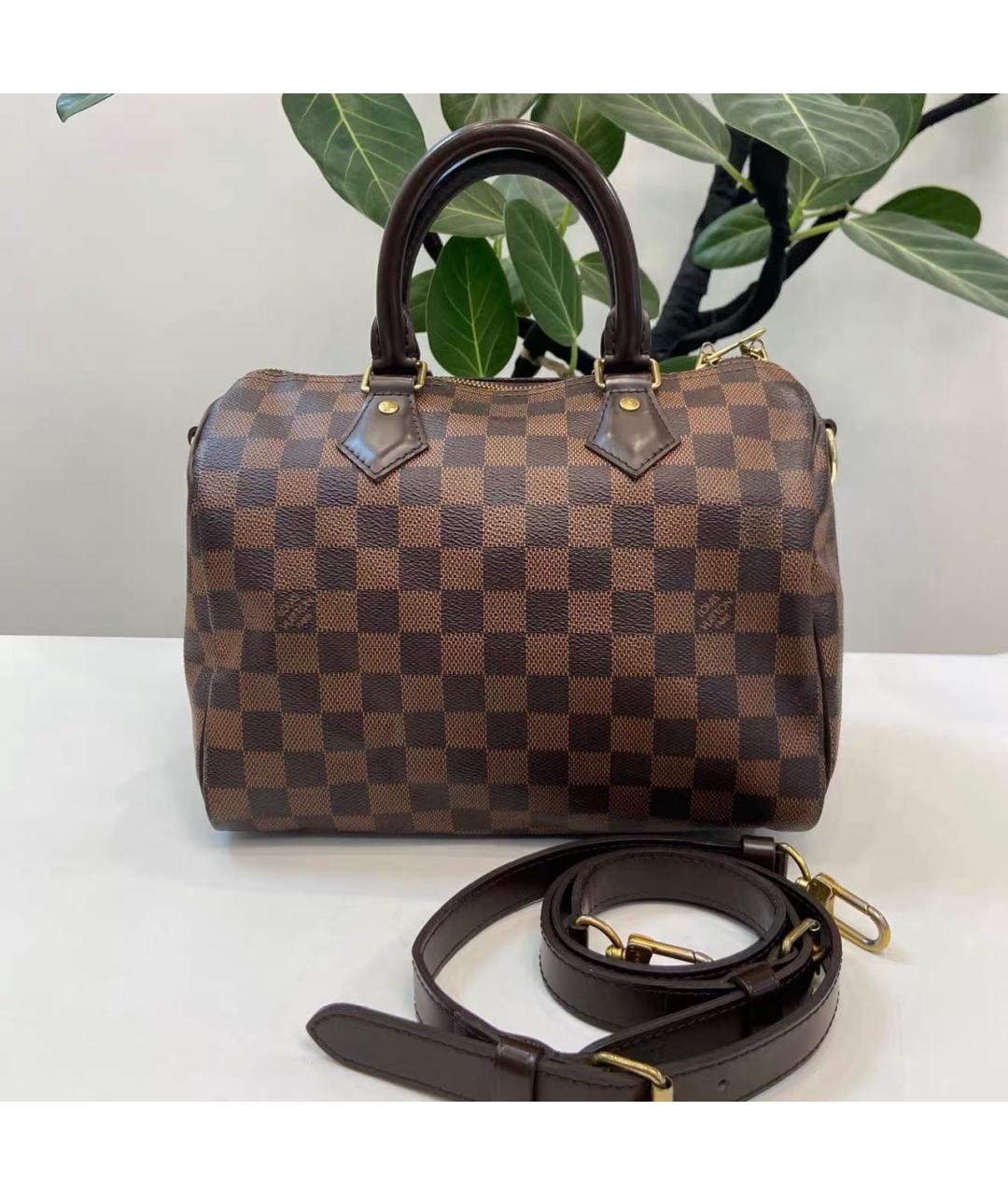 LOUIS VUITTON Коричневая кожаная сумка через плечо, фото 9