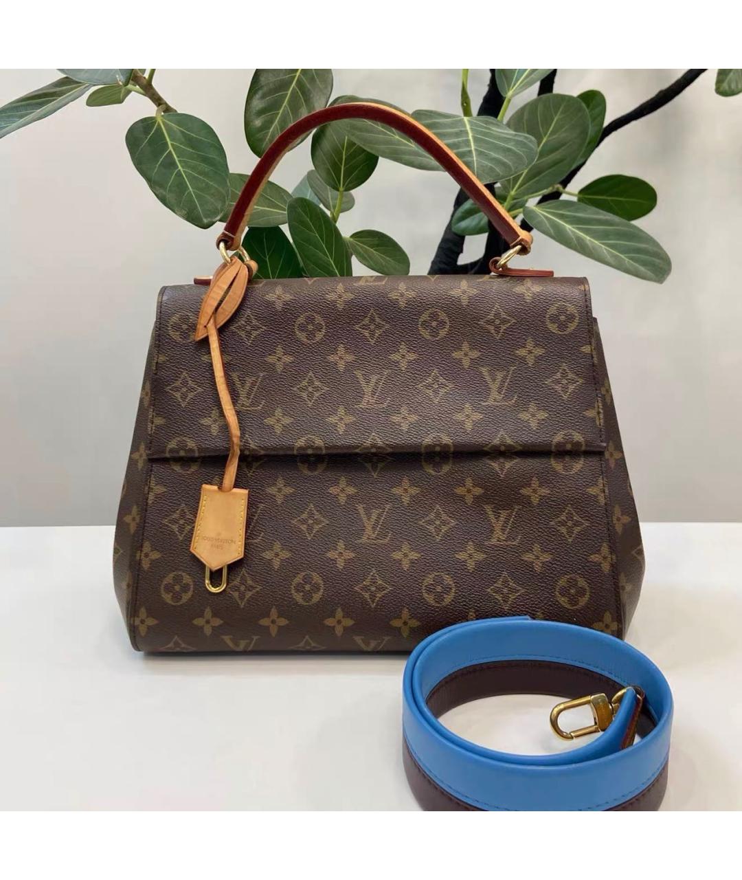 LOUIS VUITTON Коричневая кожаная сумка через плечо, фото 9