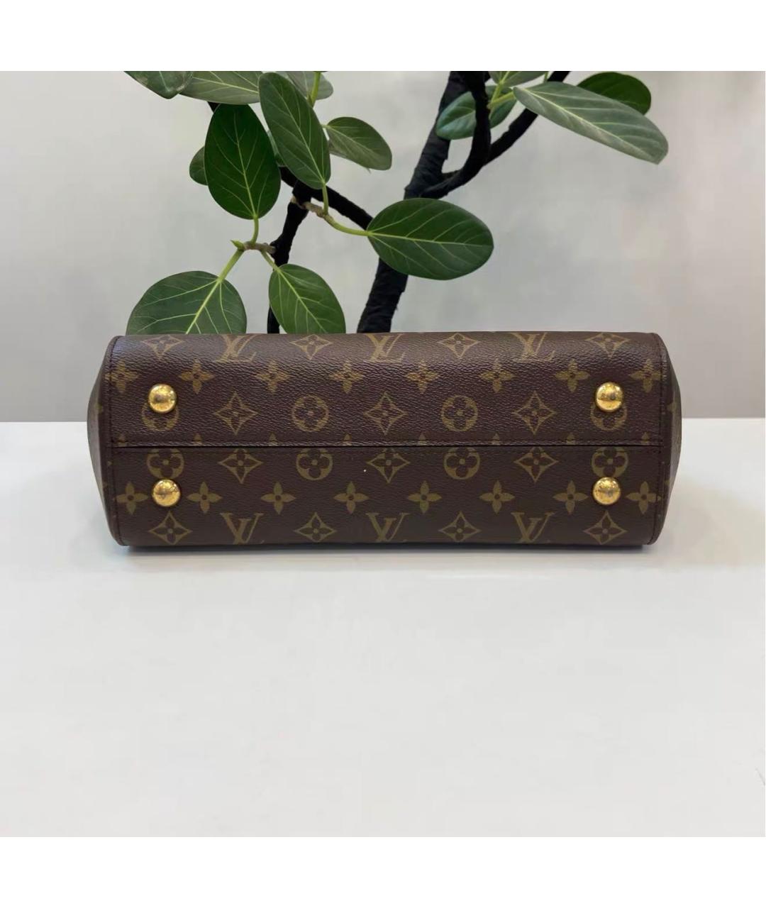 LOUIS VUITTON Коричневая кожаная сумка через плечо, фото 7
