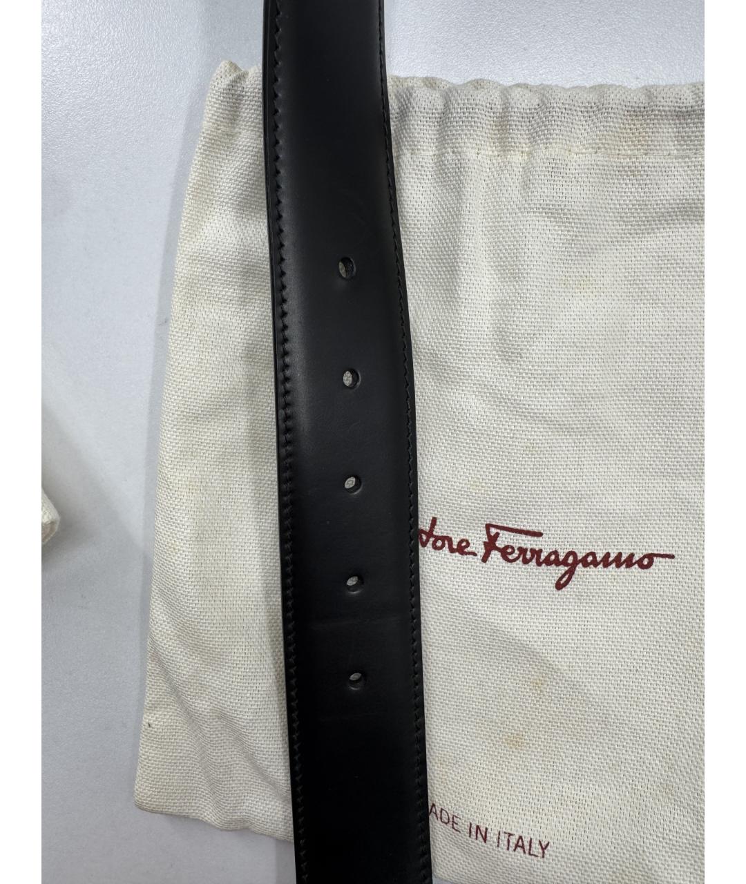 FERRAGAMO Темно-синий кожаный ремень, фото 5